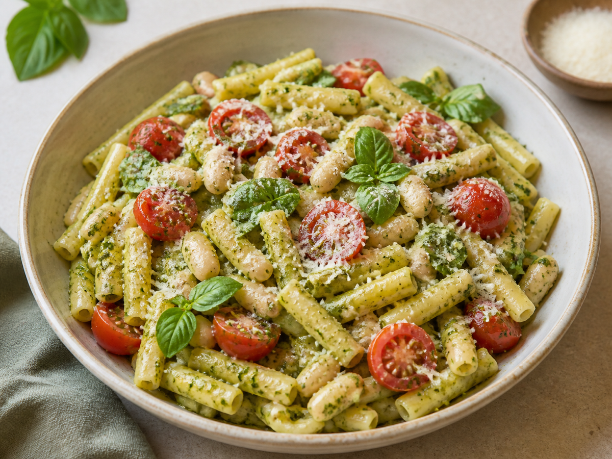 Pesto White Bean Pasta
