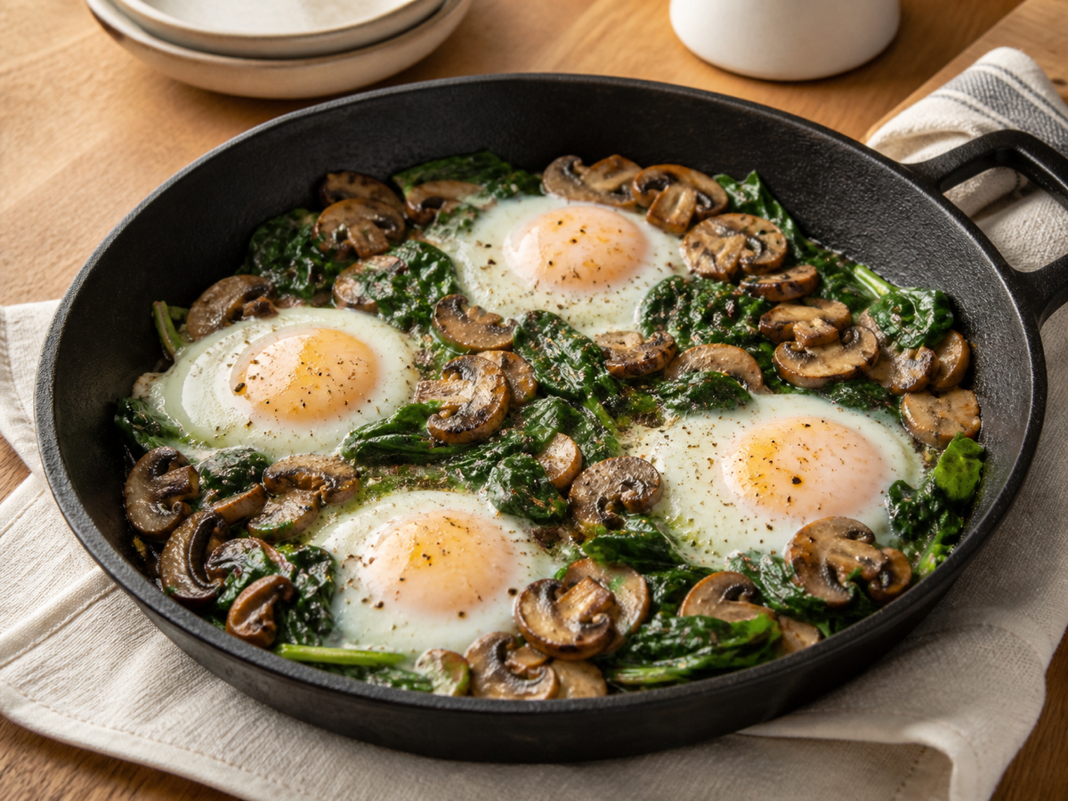Spinach Mushroom Egg Skillet