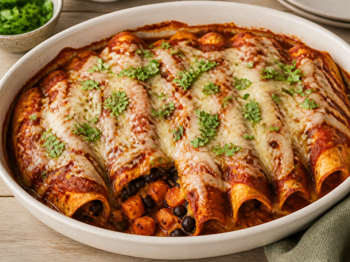 Sweet Potato Black Bean Enchiladas
