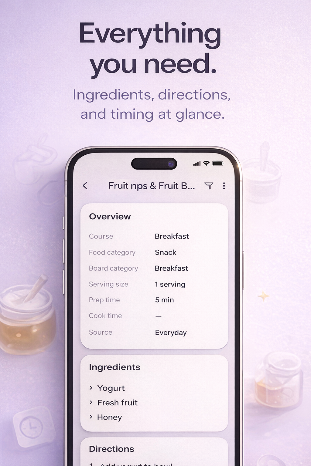 Recipe details screen